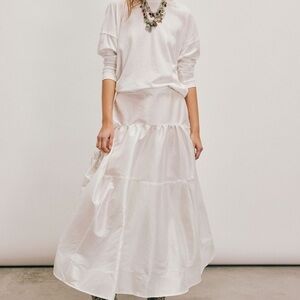 FREE PEOPLE EMERY DROP WAIST MIDI SKIRT SIZE L MSRP $128.00 NWOT